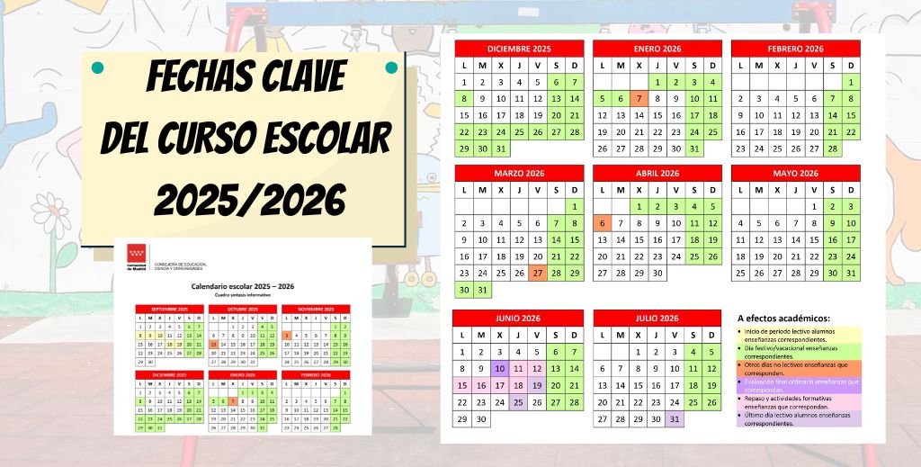 Fechas clave del calendario escolar 25-26